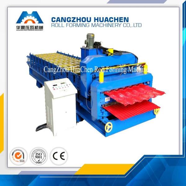 Cheap High Speed Double Layer Corrugated Roll Forming Machine Panasonic PLC Control System for sale