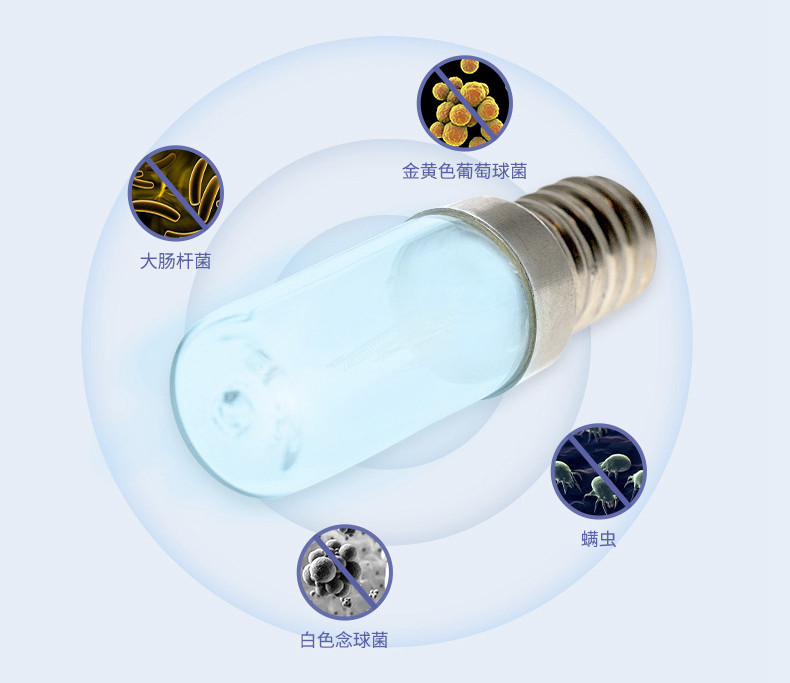 2w 3w self ballast UVC light bulbs kill bacteria for refrigeraters
