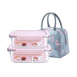 Stackable 1040ml 35oz Glass Food Container With Lids