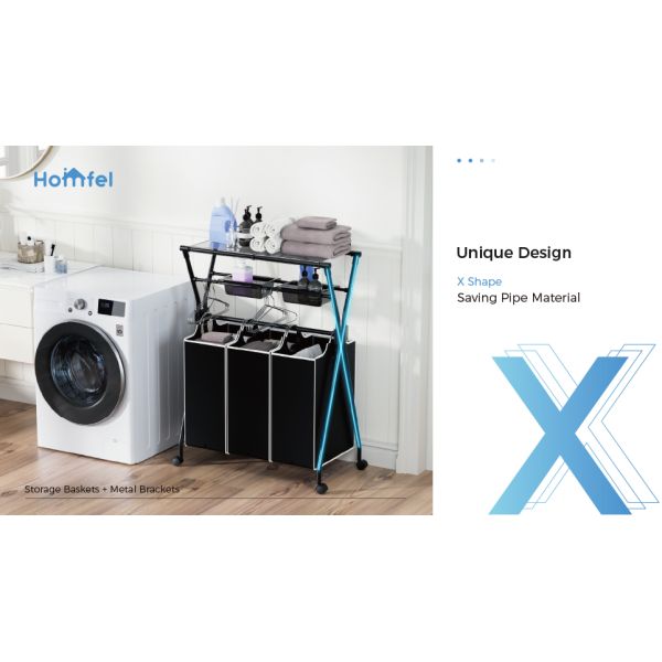 Rectangle Wire Frame Metal Laundry Cart On Wheels For Home Big Capacity