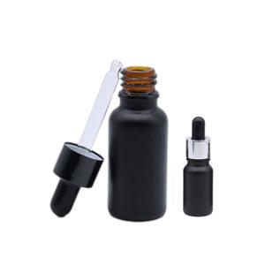 Recyclable Matte Black Glass Dropper Bottles 2oz Essential Oil Container
