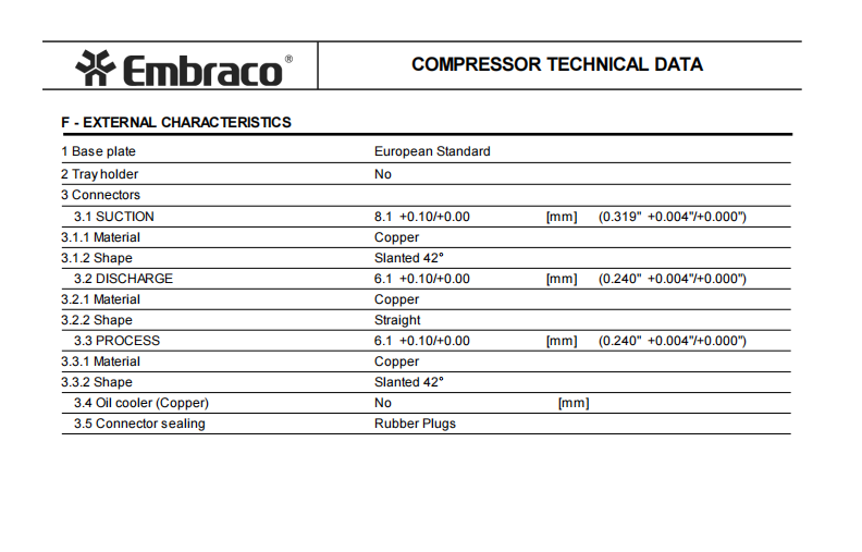 Embraco Compressor NEK6213GK 220-240V 50Hz R404A for Freezer