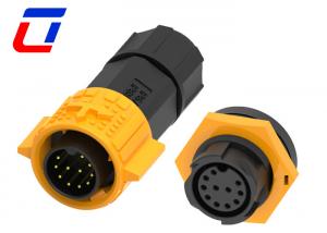 China IP67 5A Outdoor 11 Pin Connector Male And Female Waterproof Push Lock 300VAC M19 on sale