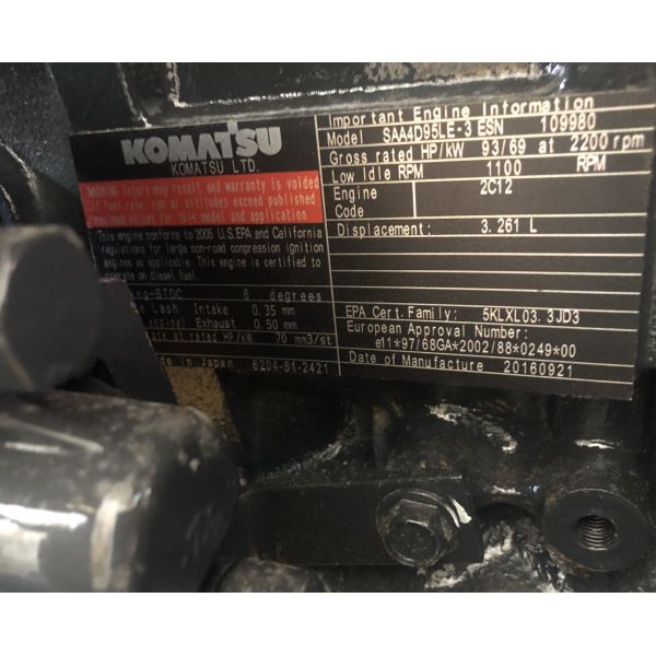 SAA4D95LE-3 PC130-7 Complete Komatsu 6 Cylinder Diesel Engine Kick Start