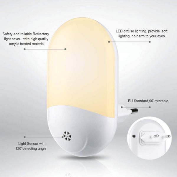 30LM motion activated night light plug in / 0.30w Automatic Sensor Night Lamp