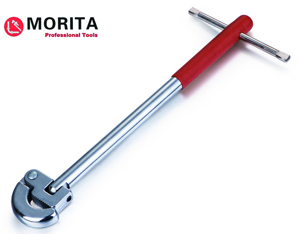 280mm/11" basin pipe wrench self-adjustable in 180 degree range carbon steel chrome finishing