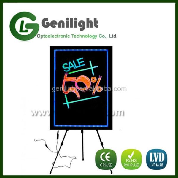 Good Anti-wind Ability Flashing Remote Control Illuminated Erasable Neon LED Message Menu Sign Writing Board