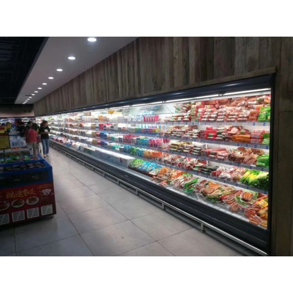 Multideck Open Display Chiller For Hypermarket With Brilliant LED Lighting