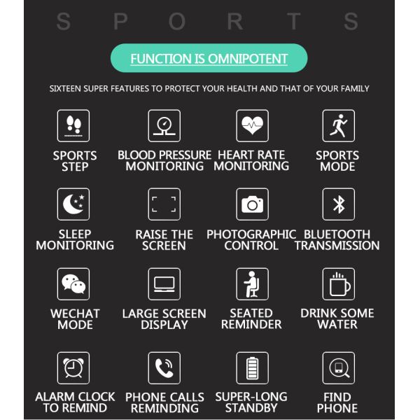 Full Touch Screen Smart Wireless Fitness Wristband , M8v Activity Tracker Smart Watch