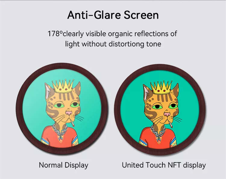 23.6" NFT LCD Display Round Screen Android 11.0 Crypto Art Digital Wall Picture Frame Large