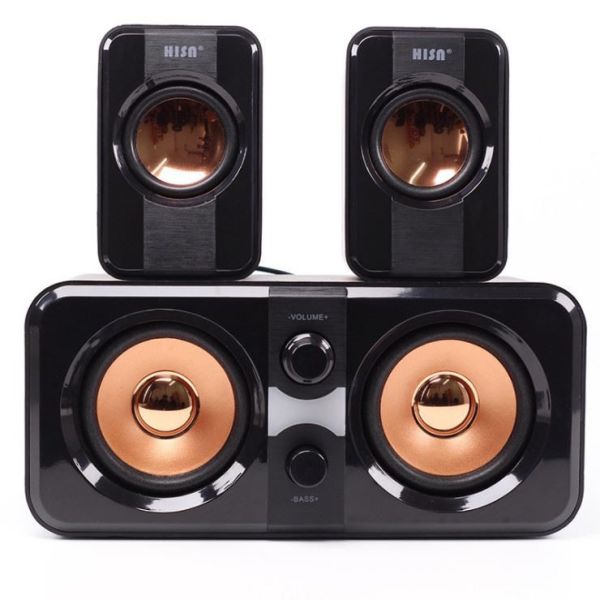 Vintage Wired Surround Sound Subwoofer Hifi 2.1 Speaker System 65dB