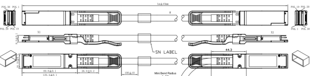QSFP28-100G-AxM Aoc Active Optical Cable Low Power Consumption For Cisco Huawei