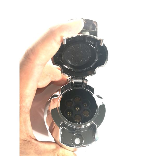 Chorme Plated 7 Prong Trailer Plug Adapter Trailer Electrical Socket