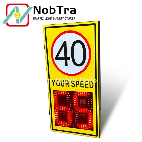 12watt Red and 15watt Green Power Consumption Cold Rolled Sheet Digital Speed Limit Signs for 200 Meters Radar Detection