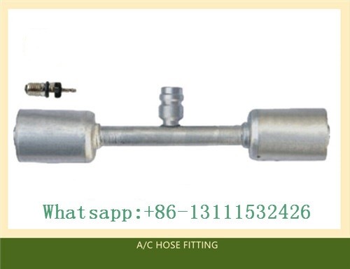 Through pipe with Al jacket R134a High& Low Pressure valve air conditioning Hose fitting