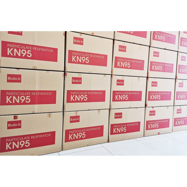 BU-E978 KN95 Respirator Face Mask , 5 Layers Protective Facepiece Particulate Respirator Embossing Print