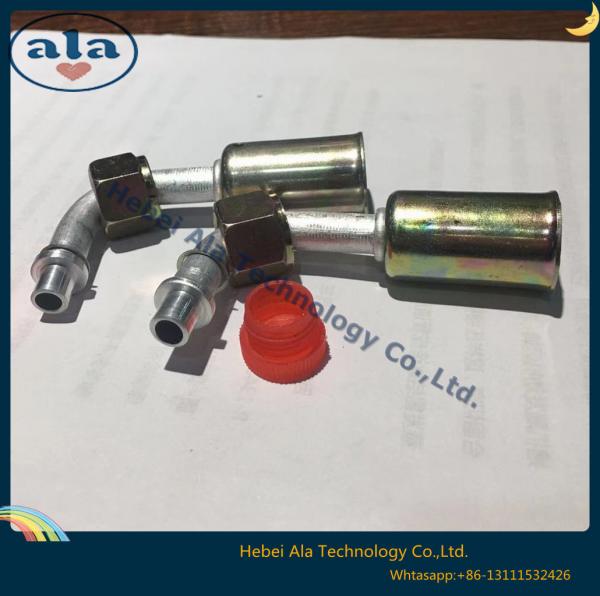 Female O-Ring fittings Aluminium joint with iron cap Connectors auto air conditioning hose ends ACO-ring female fittings