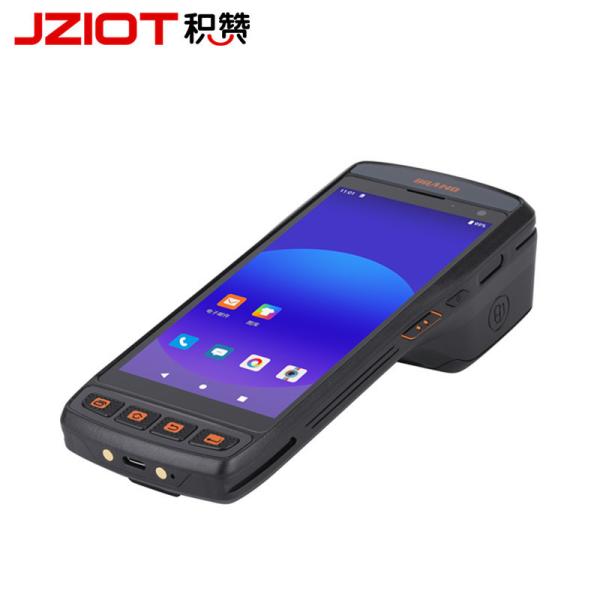Cheap JZIOT SDK Equipped Wireless Portable Laser 1D 2D Handheld Android NFC Barcode PDA Scanner With Printer for sale