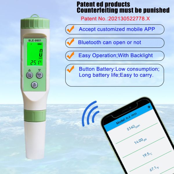 Multifunctional Bluetooth PH Meter LCD Display Water Tds Tester