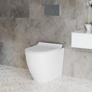 White Low Level Concealed Cistern with Bottom Inlet and Flush Button Push Button