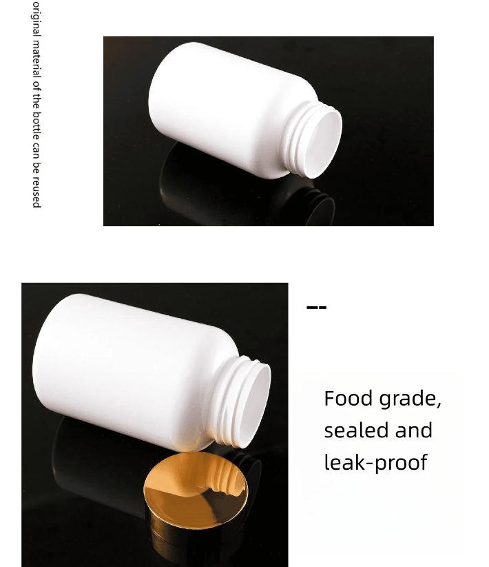 Custom Factory Food Grade 140-300ml White Pet Plastic Supplement Pill Capsule Tablet Chewing Gum Bottles With Flip Top God Cap