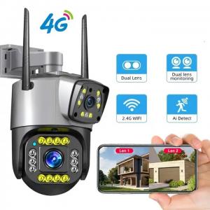 China 4MP 4G Cctv Security Ip Camera Outdoor Dual Lens Network Camera on sale