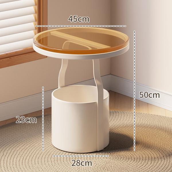 SEDIA Marble Edge Glass Top Sofa Side End Table Sleek Design