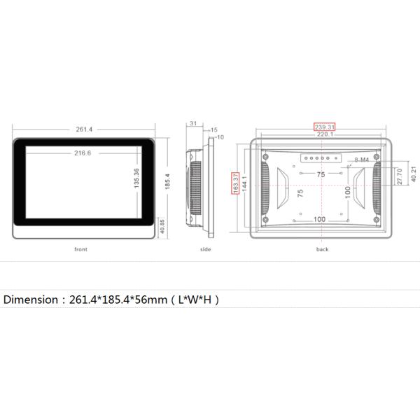 2.4G WiFi BT4.0 10.1" Industrial Touch Screen Computer