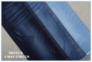 China Jeans 10.5 Oz 85 Cotton 13 Polyester 2 Spandex 4 Way Stretch Denim Fabric on sale
