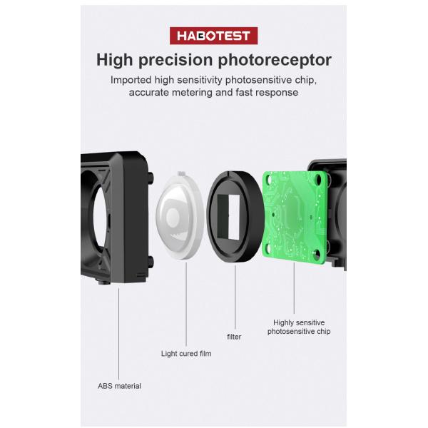 HT603 200,000 Lux Auto Digital Lux Meter Light Meter Digital Illuminance Meter