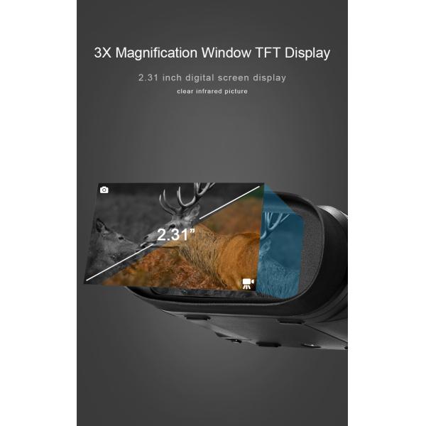 HD Infrared Night Vision Binoculars Digital 3X Magnification Window TFT Display
