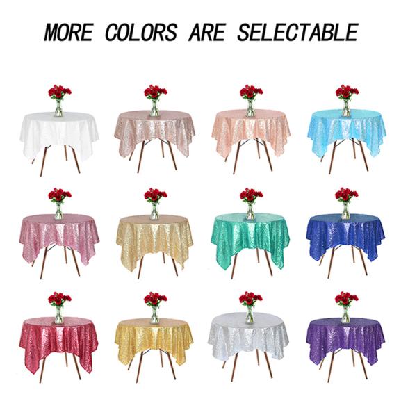 Wholesale factory direct sale multi color textiles tablecloth 3MM sequin tulle lace fabric