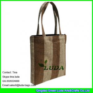 Best LUDA wine bottle bag striped straw handbag for promotion wholesale