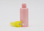 Flat Shoulder Pink PET 50ml Small Plastic Spray Bottles Refillable With Yellow