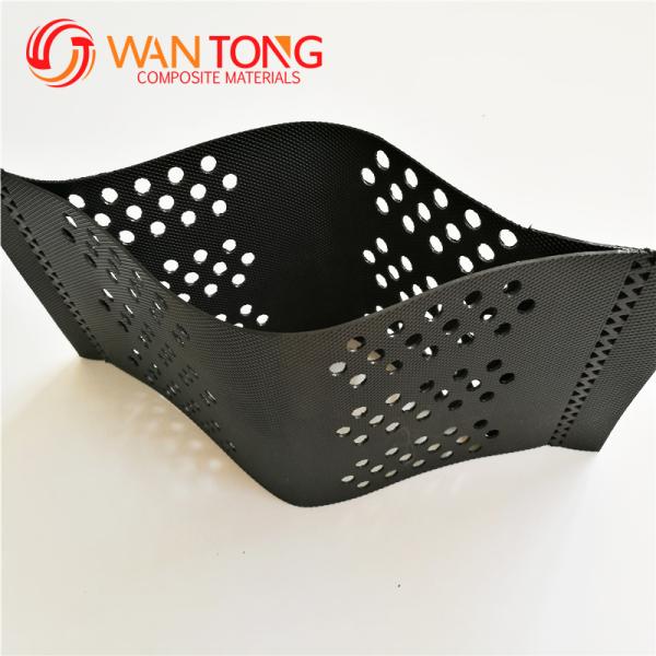 Stabilize Gravel with Geocell 330mm-1000mm Welding Distance and Textured Surface