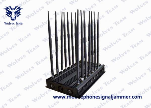 Cheap Adjustable 14 Antennas Powerful 3G 4G Phone Blocker WiFi UHF VHF GPS Lojack Remote Control All Bands Signal Jammer for sale