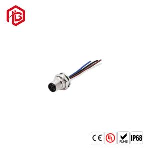 China M12 PCB Panel Mount Circular Connector 5Pin Female M12 PCB Front Mounting Connector Socket PG9 Screw Thread on sale