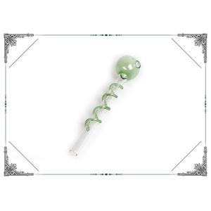 China Borosilicate Glass Light Green Oil Burner Smoking Bong Bobbin on sale