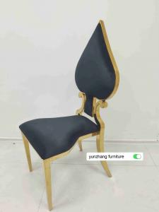 Best Fancy Gold Wedding chair stackable luxury design white cushion wholesale
