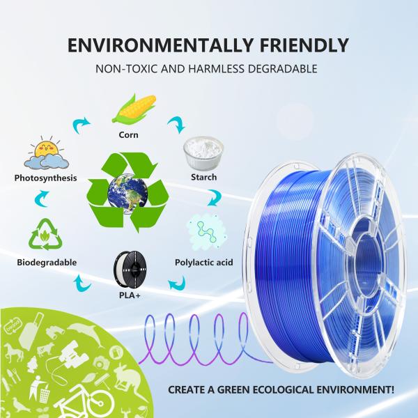iboss 3d printing Filament Silk Purple Blue PLA + Dual Color Toughness Enhanced 3D Printer 1kg