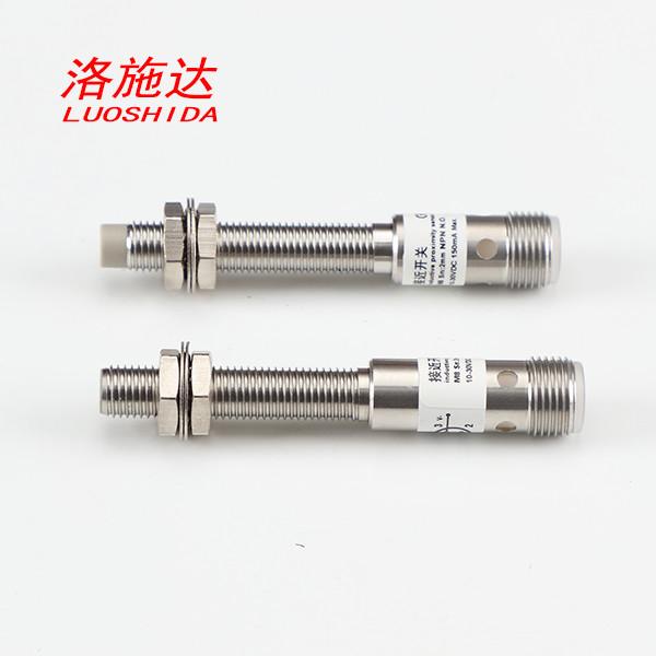 Cheap 70mm M8 Cylindrical Sensor Proximity Inductive Switch With M12 4 Pin Plug Connector for sale