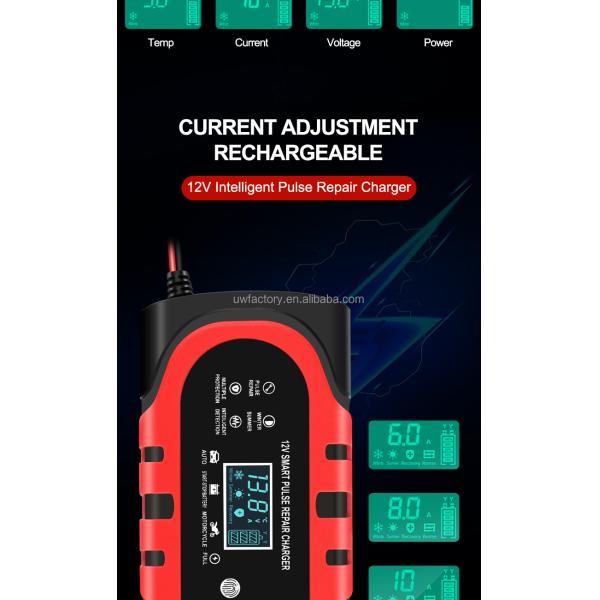90% Charging Efficiency 12V Intelligent Pulse Repair Battery Charger for Electric Vehicle E-bike Scooter 4-100ah Battery Pack