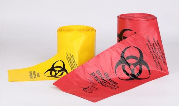 custom printed jumbo plastic garbage packaging plastic asbestos waste bag, poly asbestos warning printed burial bags