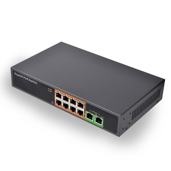 full metal case 4 ports 100Mbps IEEE 802.3af/a standard 65W power backplane bandwidth 1.2 Gbps uplink port POE switch