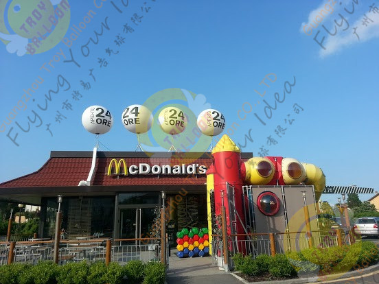 2.5m White Attractive Round Inflatable Helium Balloon with RGB LED Lighting