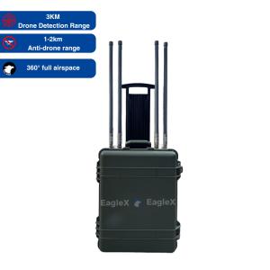 Best Portable Movable Drone Jammer With Detector 3km Detection And 2km Jamming System Anti FPV Drone wholesale