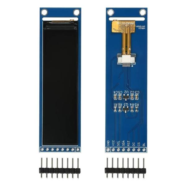 2.25 Inch TFT Display Module With PCB Resolution 76*284 4-Wire SPI Interface 12 00 O'clock 300nits