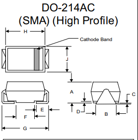 SS14-TP TVS Diode SMD Power Schottky Rectifier DO-214AC-2