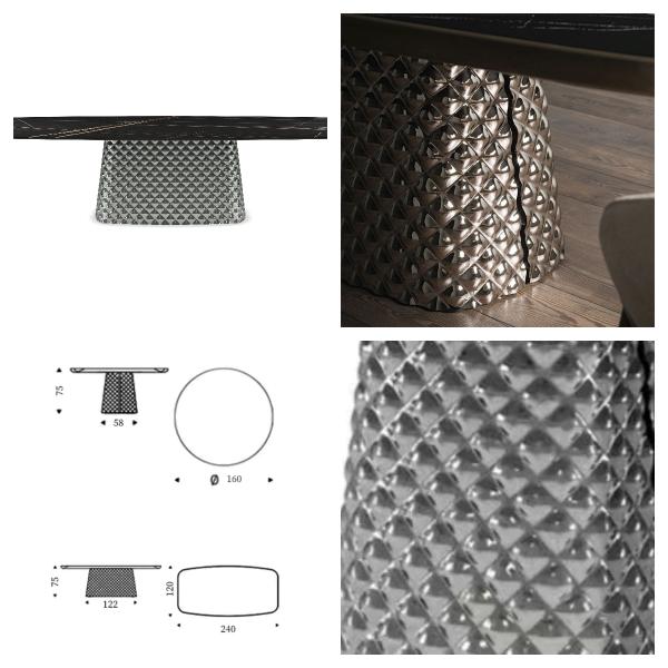 Voguish Ceramic Marble Top Dining Table 10 Seat Width Elegant