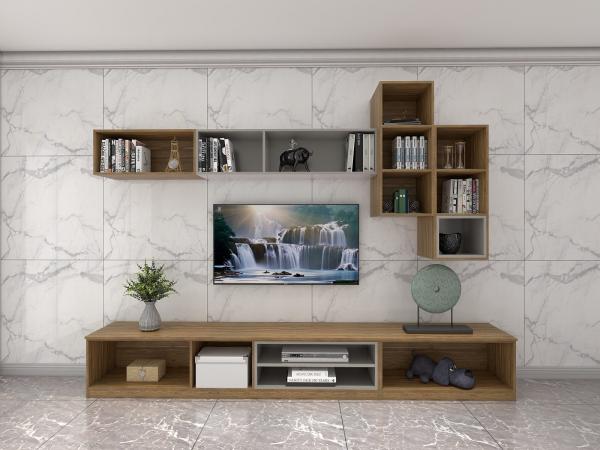 On Wall Cabinets Display Shelves By Melamine Board With Glass Racks And Floor Stand In Apartment Living Room Furniture